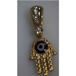 14K GOLD PLATED CZ ALL SEEING EYE  PENDANT