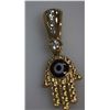 Image 1 : 14K GOLD PLATED CZ ALL SEEING EYE  PENDANT