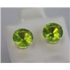 Image 2 : ROUND PERIDOT CZ STUD EARRINGS .925 STERLING SILVER