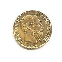 Belgium 20 franc Leopold II Gold Coin