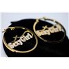 Image 1 : 14K GOLD PLATED SEXY GIRL HOOP EARRINGS