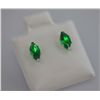Image 1 : MARQUISE EMERALD CZ STUD EARRINGS .925 STERLING SILVER