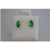 Image 2 : MARQUISE EMERALD CZ STUD EARRINGS .925 STERLING SILVER