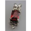 Image 1 : RECTANGLE MARCASITE GARNET CZ PENDANT .925 STERLING SIL