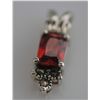 Image 2 : RECTANGLE MARCASITE GARNET CZ PENDANT .925 STERLING SIL