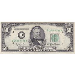 1950 $50 Federal Reserve Note, AU-UNC