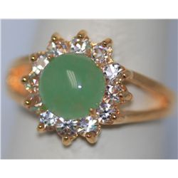 FASHION JEWELRY CZ AND JADE RING