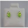 Image 1 : MARQUISE PERIDOT CZ STUD EARRINGS .925 STERLING SILVER