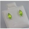 Image 2 : MARQUISE PERIDOT CZ STUD EARRINGS .925 STERLING SILVER