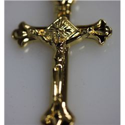 14K GOLD PLATED JESUS CROSS PENDANT