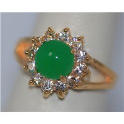 FASHION JEWELRY CZ AND JADE RING
