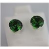 Image 2 : ROUND EMERALD CZ STUD EARRINGS .925 STERLING SILVER