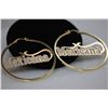 Image 2 : 14K GOLD PLATED MEXICANA HOOP EARRINGS