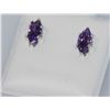 Image 2 : MARQUISE AMETHYST CZ STUD EARRINGS .925 STERLING SILVER