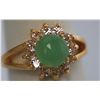 Image 2 : FASHION JEWELRY CZ AND LIGHT GREEN JADE RING