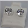 Image 1 : ROUND CLEAR CZ STUD EARRINGS .925 STERLING SILVER