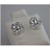 Image 2 : ROUND CLEAR CZ STUD EARRINGS .925 STERLING SILVER