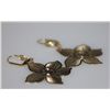Image 1 : 14K GOLD PLATED FLOWER DANGLING EARRINGS