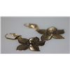 Image 2 : 14K GOLD PLATED FLOWER DANGLING EARRINGS