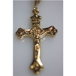 14K GOLD PLATED  JESUS CROSS  PENDANT
