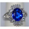 Image 1 : FASHION JEWELRY WHITE AND BLUE CZ RING