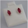 Image 2 : MARQUISE RUBY CZ STUD EARRINGS .925 STERLING SILVER