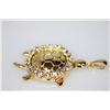 Image 1 : 14K GOLD PLATED CZ TURTLE PENDANT