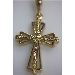 14K GOLD PLATED  JESUS CROSS  PENDANT