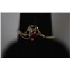 Image 1 : 14K GOLD PLATED CZ RED AND CLEAR RING SMALL