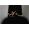 Image 2 : 14K GOLD PLATED CZ RED AND CLEAR RING SMALL