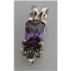 Image 2 : RECTAGLE MARCASITE AMETHYST CZ PENDANT .925 STERLING SI