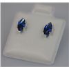 Image 1 : MARQUISE BLUE SAPPHIRE CZ STUD EARRINGS .925 STERLING S