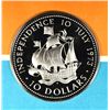 Image 2 : 1973 $10.00 BAHAMA STERLING SILVER COIN  WITH CERT.