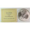 Image 2 : 1972 $2.00 BAHAMAS FLAMINGO SILVER Pf. COIN, WITH COA,  ONE TROY OZ .999 SILVER