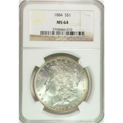 1884 MORGAN DOLLAR NGC MS64