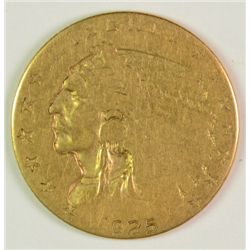 1925-D $2.50 GOLD INDIAN, FINE