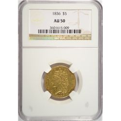 1836  $5 gold