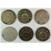 Image 1 : A GROUP OF 6 SHIELD NICKELS, AG/CULL