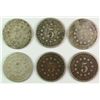 Image 2 : A GROUP OF 6 SHIELD NICKELS, AG/CULL