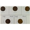 Image 1 : 5-1865 INDIAN HEAD CENTS "GRADING SET" (AG,GOOD,VG,FINE,VF)