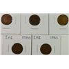 Image 1 : 5-1880 INDIAN HEAD CENTS "GRADING SET" (AG,GOOD,VG,FINE,VF)