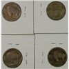 Image 2 : 4-1918 BUFFALO NICKELS "GRADING SET" (AG,GOOD,VG,FINE)