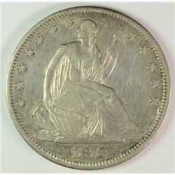 1873-CC SEATED HALF NO ARROWS AU
