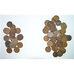 50-1913-D AND 25-1911-D LINCOLN ONE CENT AG-CULL-G