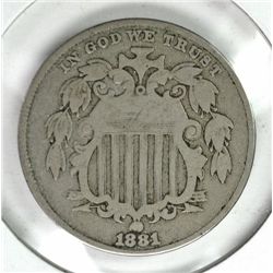 1881 SHIELD NICKEL FINE