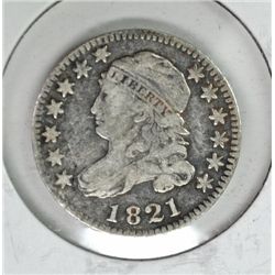 1821 BUST DIME F/VF