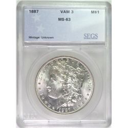 1887 MORGAN DOLLAR SEGS MS63