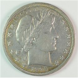 1895-O BARBER HALF DOLLAR, AU-50  NICE