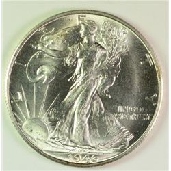 1946-S WALKING LIBERTY HALF DOLLAR,  MS-64 BLAST WHITE
