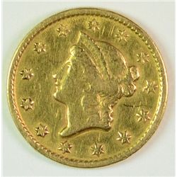 1851-C $1.00 GOLD, AU-58 RARE!  VERY MUCH IN DEMAND CHARLOTTE MINT!